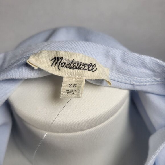 Madewell Blue Cotton Perfect Crewneck Casual Everyday Comfortable Tee Size XS - Picture 4 of 11